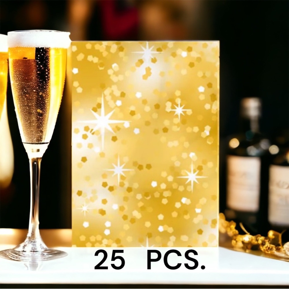 75 10X13 Poly Mailers Holidays Gold Glitter, Shipping Envelopes PRICE IS FIRM - Picture 3 of 4